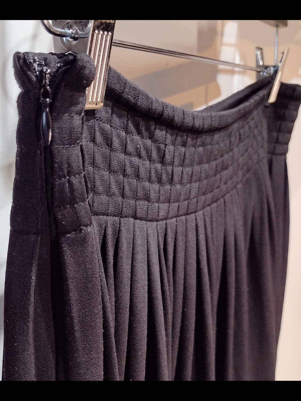 Calvin Klein Black Pleated Midi Skirt (Sz M) Classic Summer Capsule Wardrobe - Picture 5 of 7